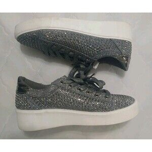 Not Rated Embellished Platform Sneakers 9.5 Gray Boho Y2K Vintage